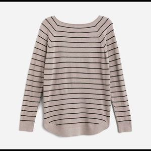 Taupe striped sweater size large